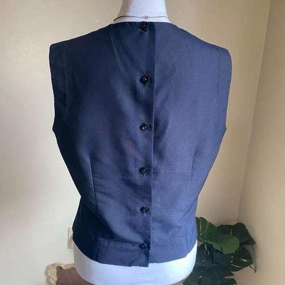 Vintage 60s navy blue sleeveless top - Picture 8 of 8